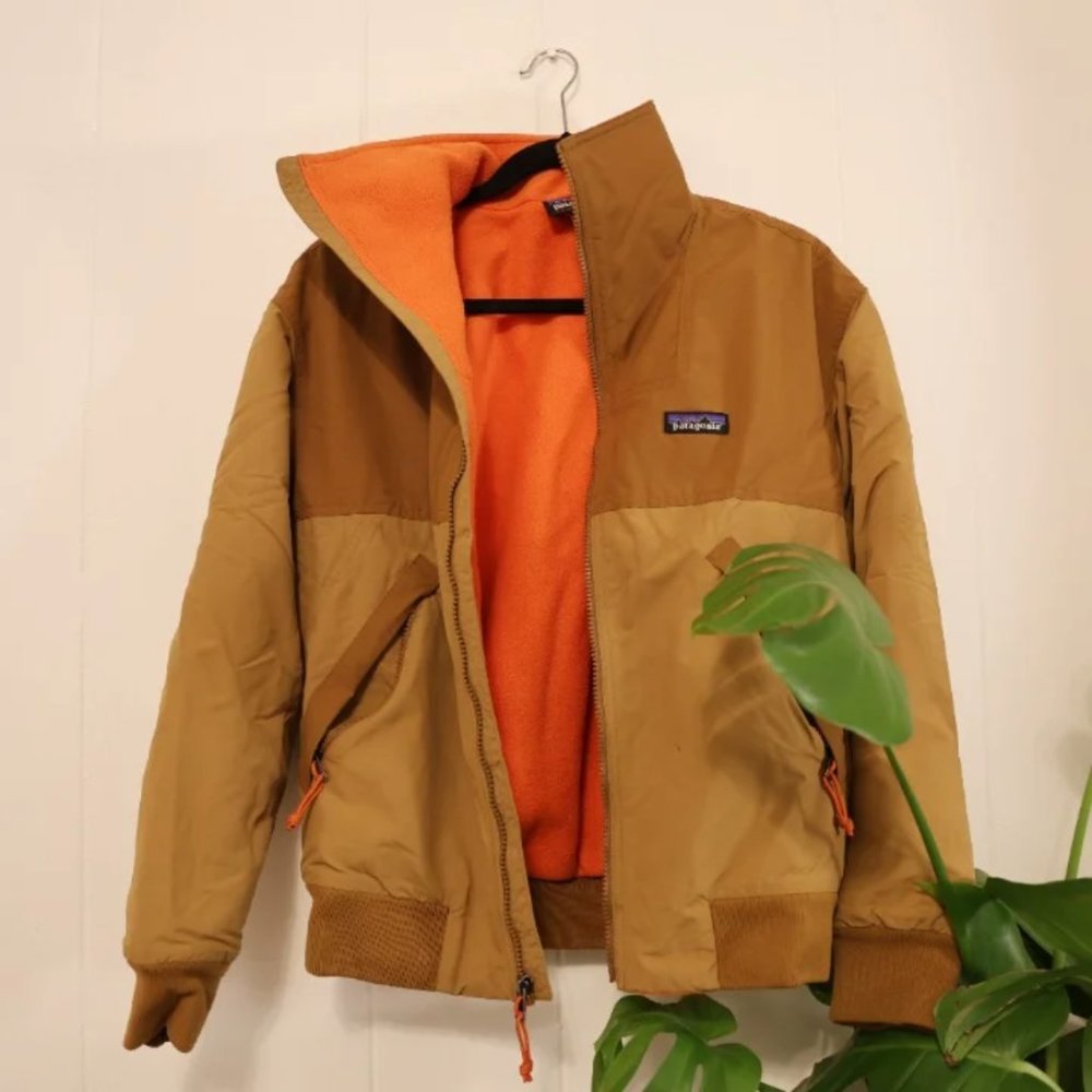 Patagonia Shelled Synchilla Jacket - Nest Brown with Orange pop